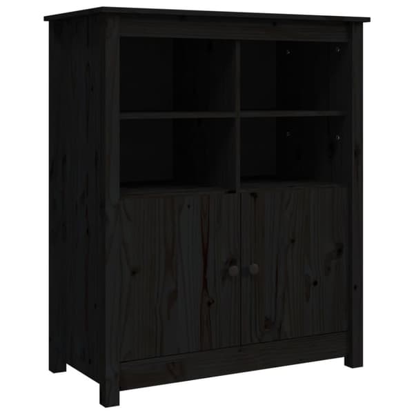 skænk 83x41,5x100 cm massivt fyrretræ sort