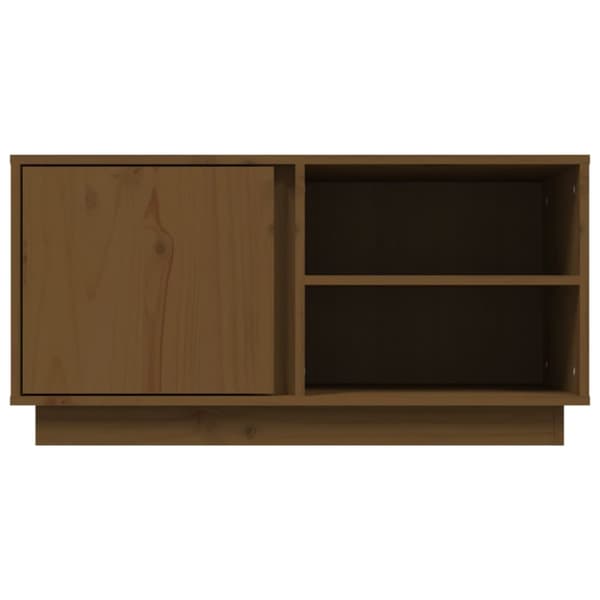 Tv-bänk honungsbrun 80x35x40,5 cm massiv furu