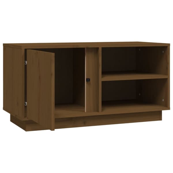 Tv-bänk honungsbrun 80x35x40,5 cm massiv furu