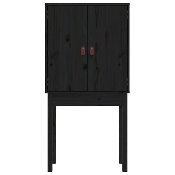 højskab 60x40x120 cm massivt fyrretræ sort