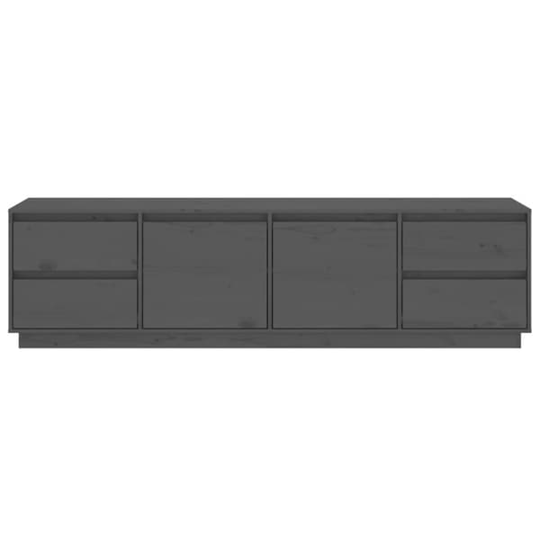 Tv-bänk grå 176x37x47,5 cm massiv furu