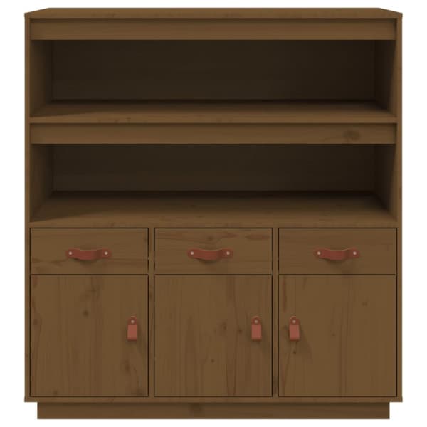 højskab 100x40x108,5 cm massivt fyrretræ gyldenbrun
