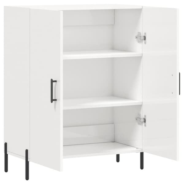skænk 69,5x34x90 cm konstrueret træ hvid højglans