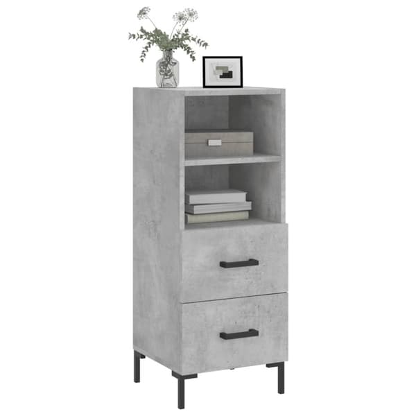 skænk 34,5x34x90 cm konstrueret træ betongrå