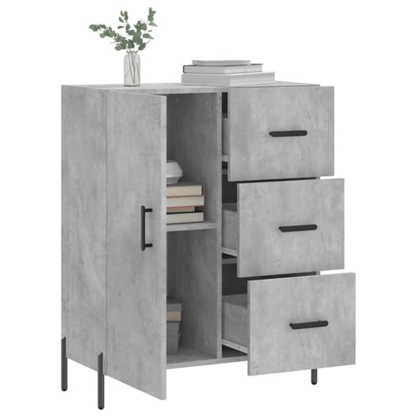 skænk 69,5x34x90 cm konstrueret træ betongrå