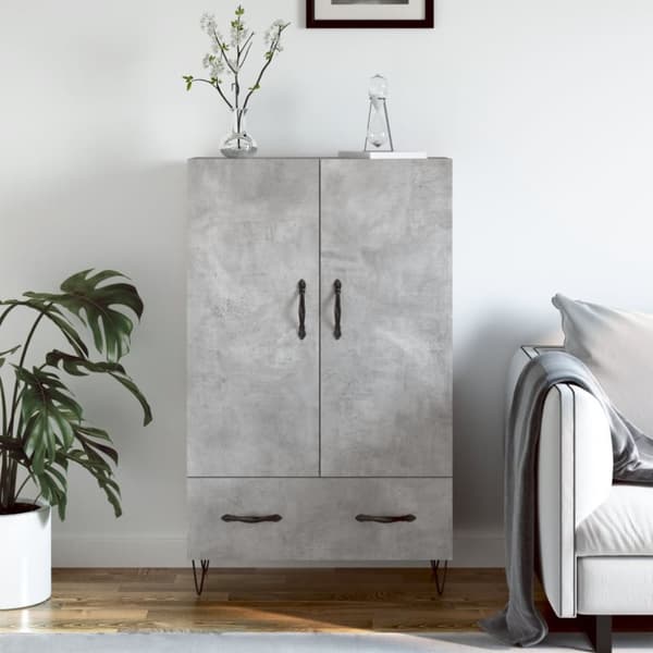 skab 69,5x31x115 cm konstrueret træ betongrå