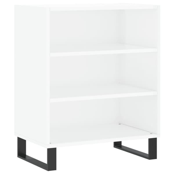 Förvaringshylla vit högglans 57x35x70 cm konstruerat trä