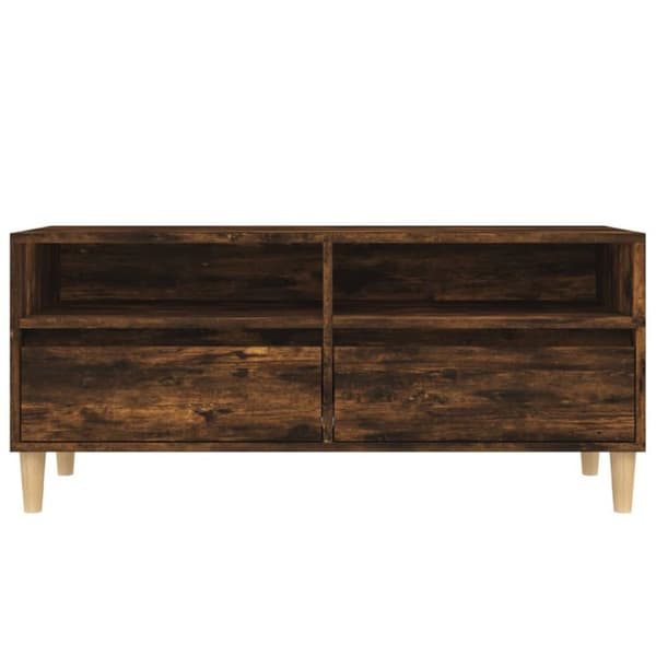 tv-bord 100x34,5x44,5 cm konstrueret træ røget egetræsfarve