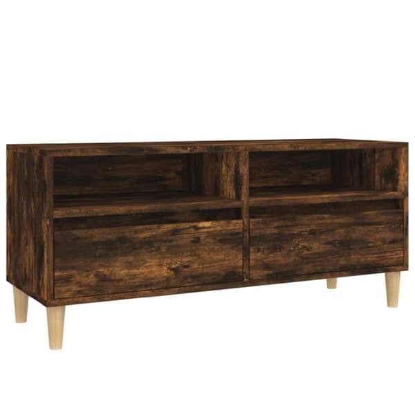 tv-bord 100x34,5x44,5 cm konstrueret træ røget egetræsfarve