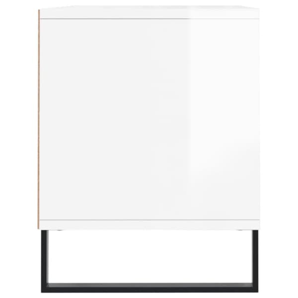 Tv-bänk vit högglans 100x34,5x44,5 cm konstruerat trä