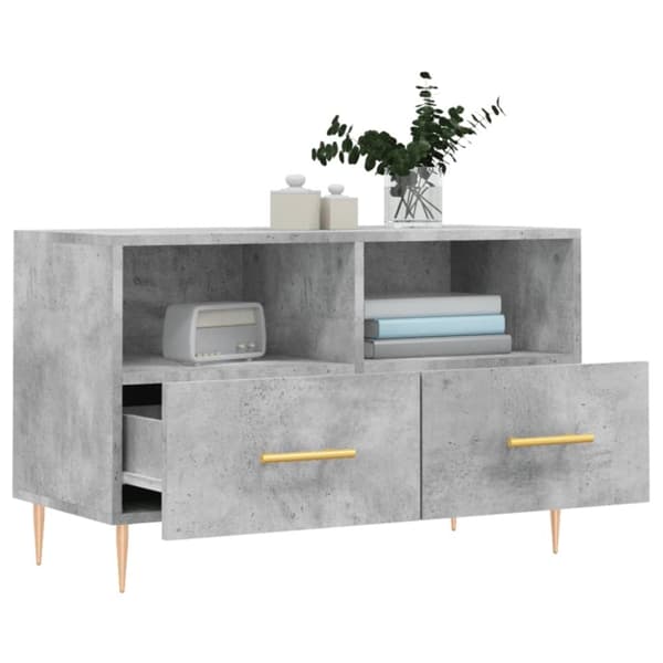 Tv-bänk betonggrå 80x36x50 cm konstruerat trä