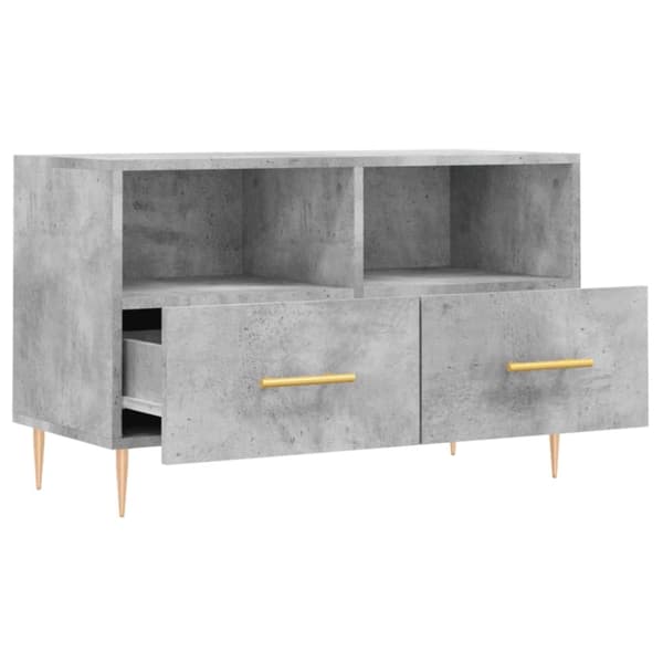 Tv-bänk betonggrå 80x36x50 cm konstruerat trä