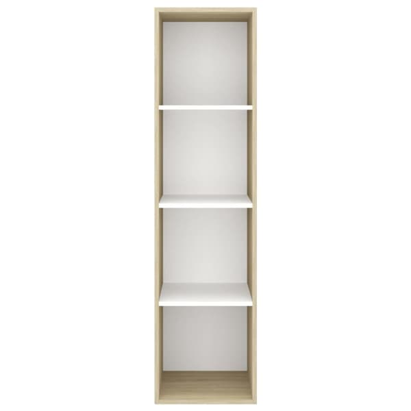 væghængt tv-skab 37x37x142,5 cm konstrueret træ sonoma-eg hvid