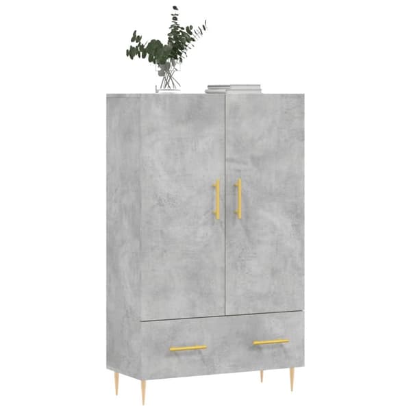 Kaappi betoninharmaa 69,5x31x115 cm tekninen puu