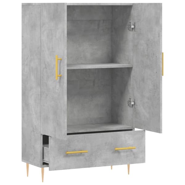 Kaappi betoninharmaa 69,5x31x115 cm tekninen puu