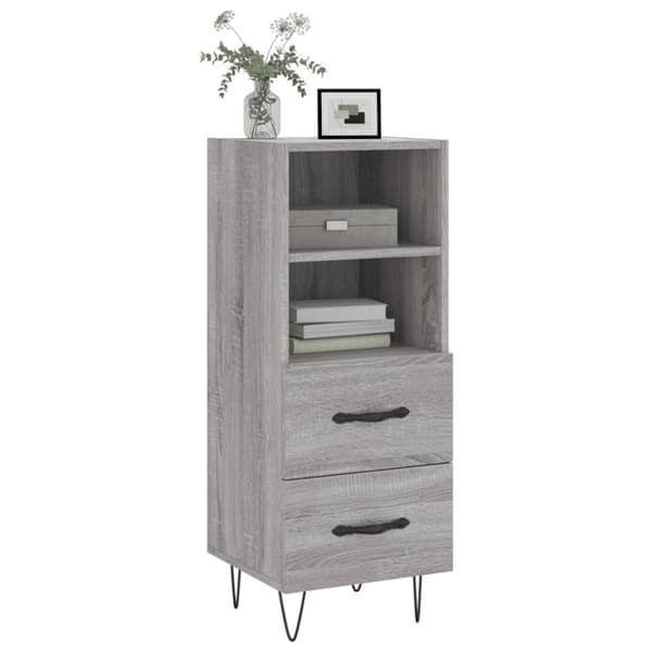 skænk 34,5x34x90 cm konstrueret træ grå sonoma-eg