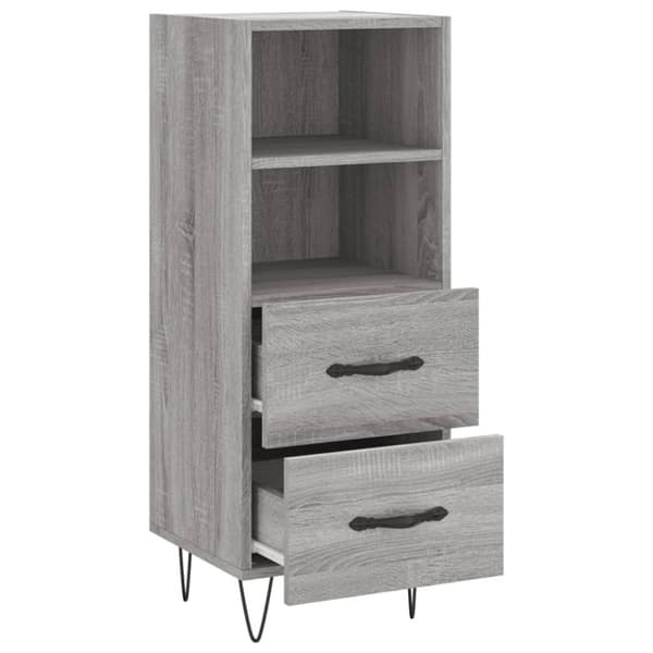 skænk 34,5x34x90 cm konstrueret træ grå sonoma-eg