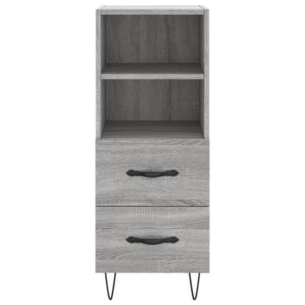 skænk 34,5x34x90 cm konstrueret træ grå sonoma-eg