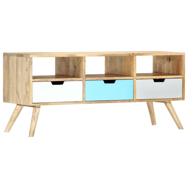 TV-bänk 110x35x48 cm massivt mangoträ
