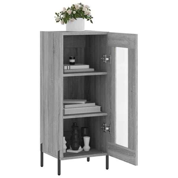 skænk 34,5x34x90 cm konstrueret træ grå sonoma-eg