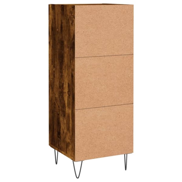 skænk 34,5x34x90 cm konstrueret træ røget egetræsfarve