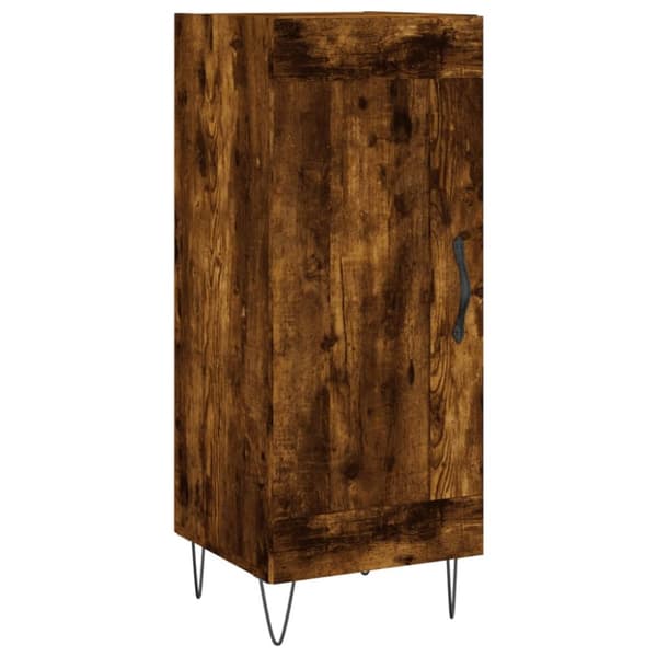 skænk 34,5x34x90 cm konstrueret træ røget egetræsfarve