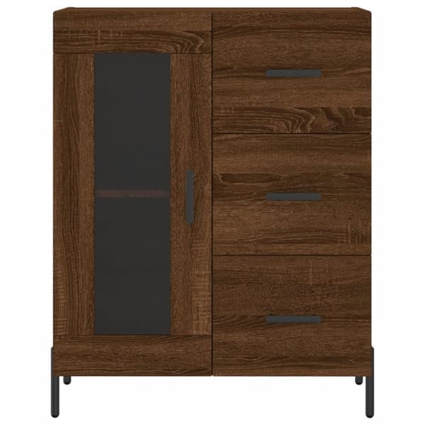 skænk 69,5x34x90 cm konstrueret træ brun egetræsfarve