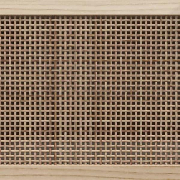 skænk 60x30x70 cm massivt fyrretræ og naturlig rattan hvid