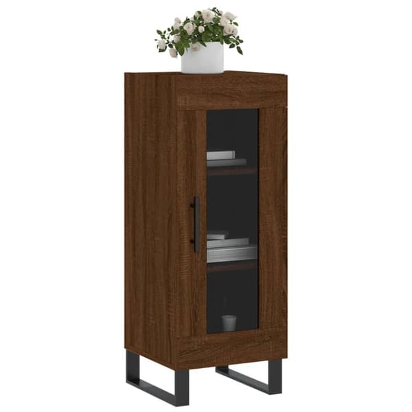 skænk 34,5x34x90 cm konstrueret træ brun egetræsfarve