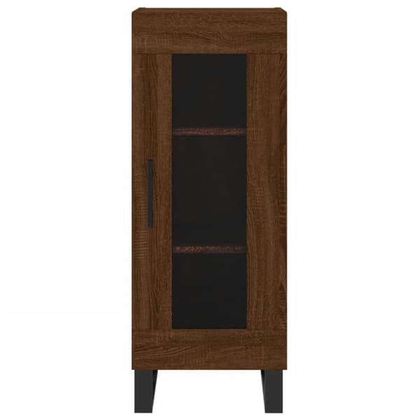 skænk 34,5x34x90 cm konstrueret træ brun egetræsfarve