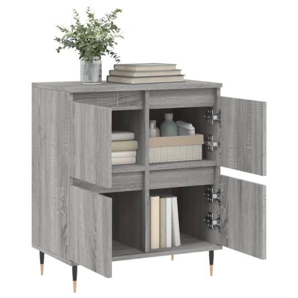 skænk 60x35x70 cm konstrueret træ grå sonoma-eg