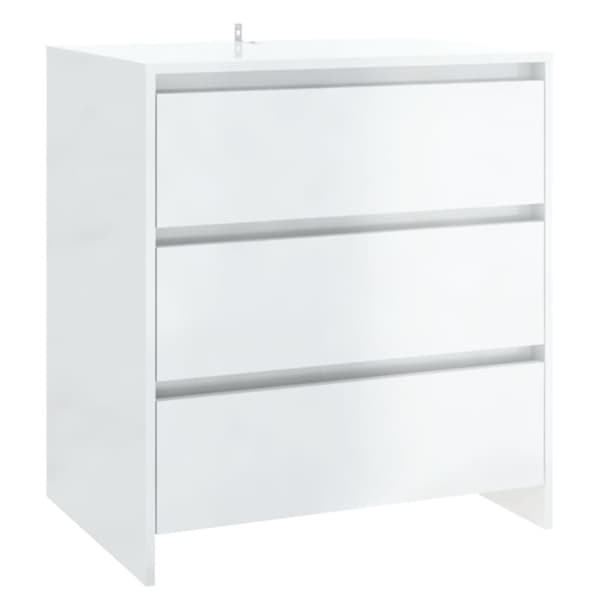 skænk 70x41x75 cm konstrueret træ hvid højglans