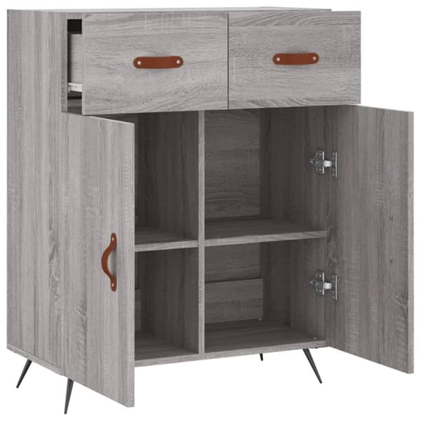 skænk 69,5x34x90 cm konstrueret træ grå sonoma-eg