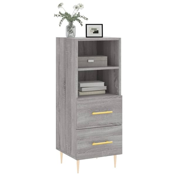 skænk 34,5x34x90 cm konstrueret træ grå sonoma-eg