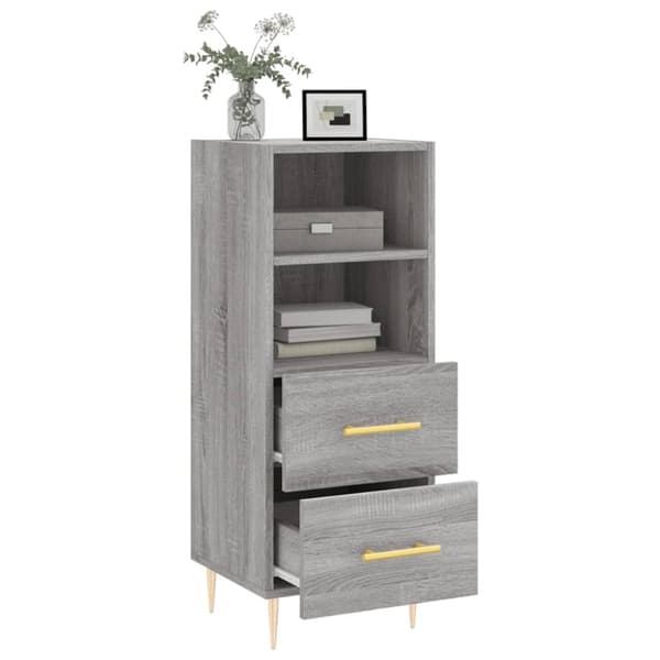 skænk 34,5x34x90 cm konstrueret træ grå sonoma-eg