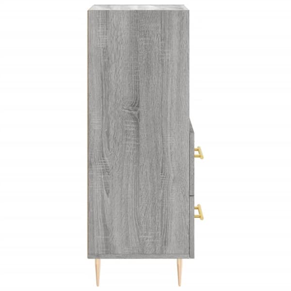 skænk 34,5x34x90 cm konstrueret træ grå sonoma-eg
