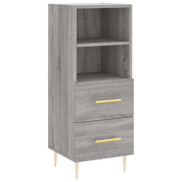 skænk 34,5x34x90 cm konstrueret træ grå sonoma-eg