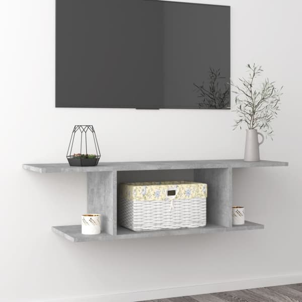 væghængt tv-skab 103x30x26,5 cm betongrå