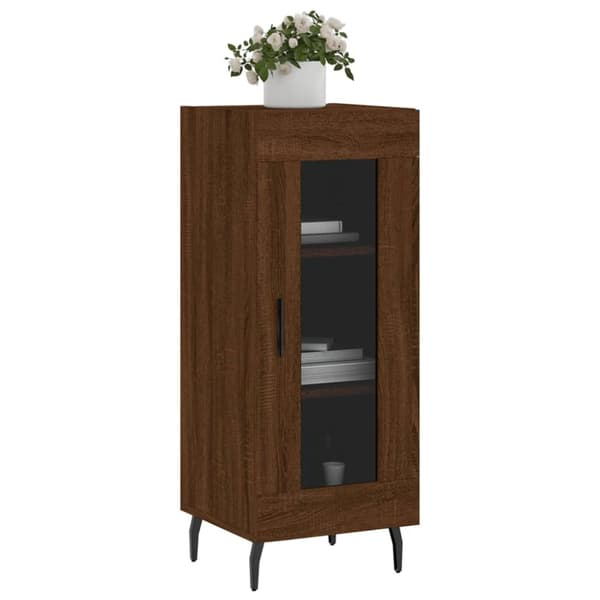 skænk 34,5x34x90 cm konstrueret træ brun egetræsfarve