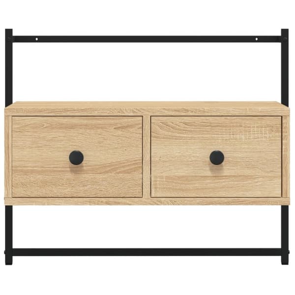 Väggmonterad tv-bänk sonoma-ek 60,5x30x51 cm konstruerat trä