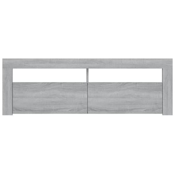 tv-bord med LED-lys 120x35x40 cm grå sonoma-eg
