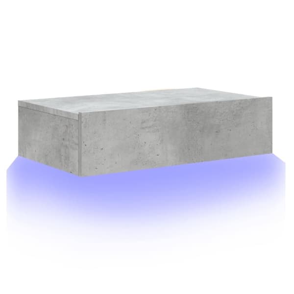 Tv-bänkar med LED-belysning 2 st betonggrå 60x35x15,5 cm