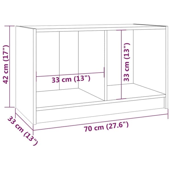 tv-bord 70x33x42 cm massivt fyrretræ gyldenbrun