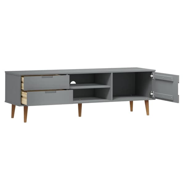 tv-skab MOLDE 158x40x49 cm massivt fyrretræ grå