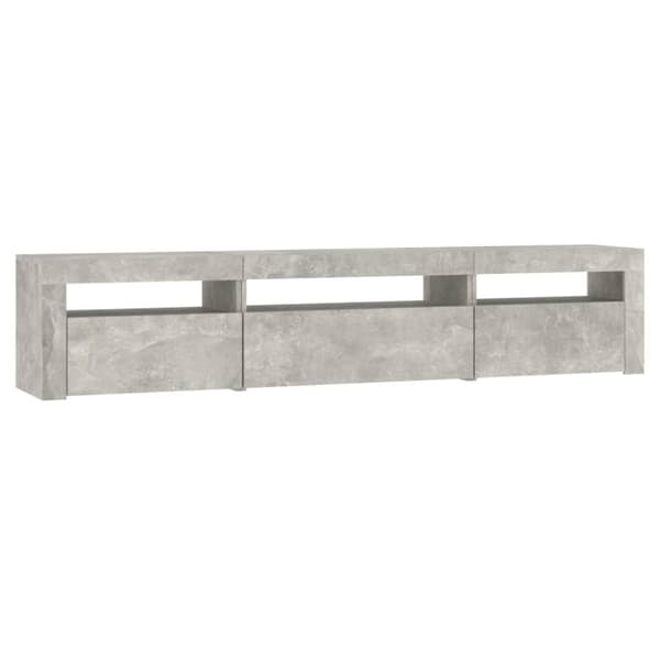 Tv-bänk med LED-belysning Betonggrå 195x35x40 cm