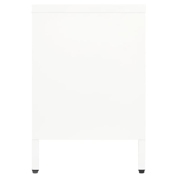 tv-skab 105x35x52 cm stål og glas hvid