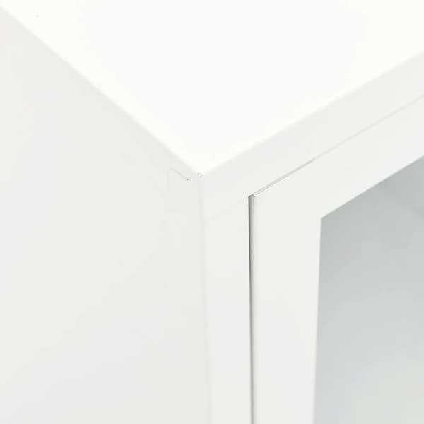 tv-skab 105x35x52 cm stål og glas hvid