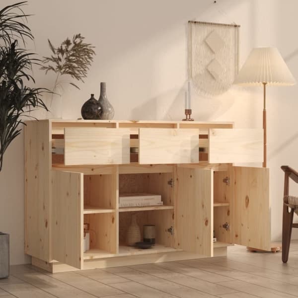 skænk 110x34x75 cm massivt fyrretræ