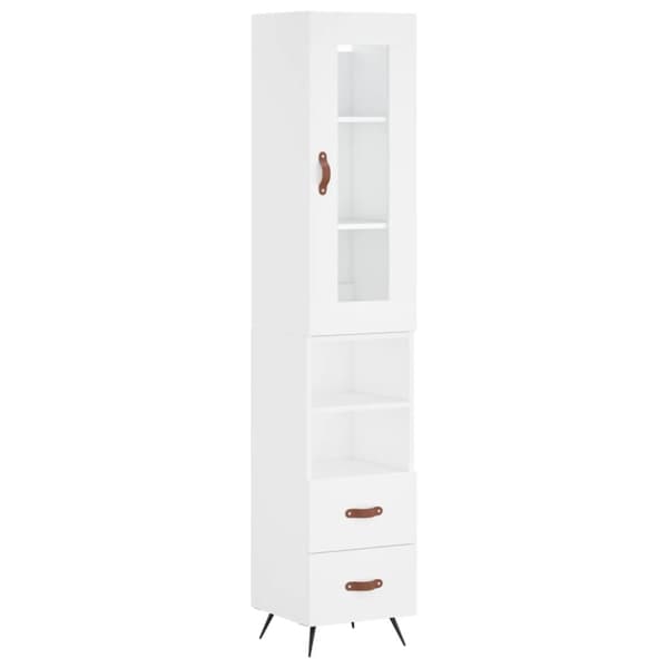 skab 34,5x34x180 cm konstrueret træ hvid