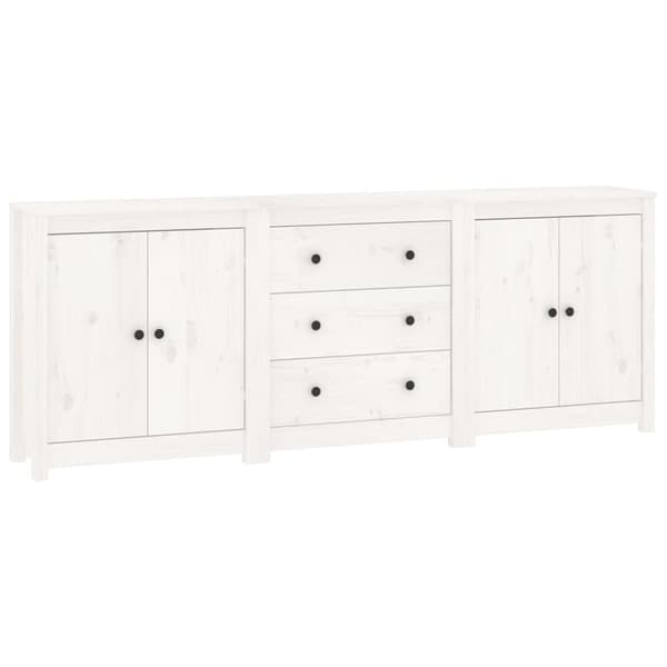 skænk 210x35x80 cm massivt fyrretræ hvid
